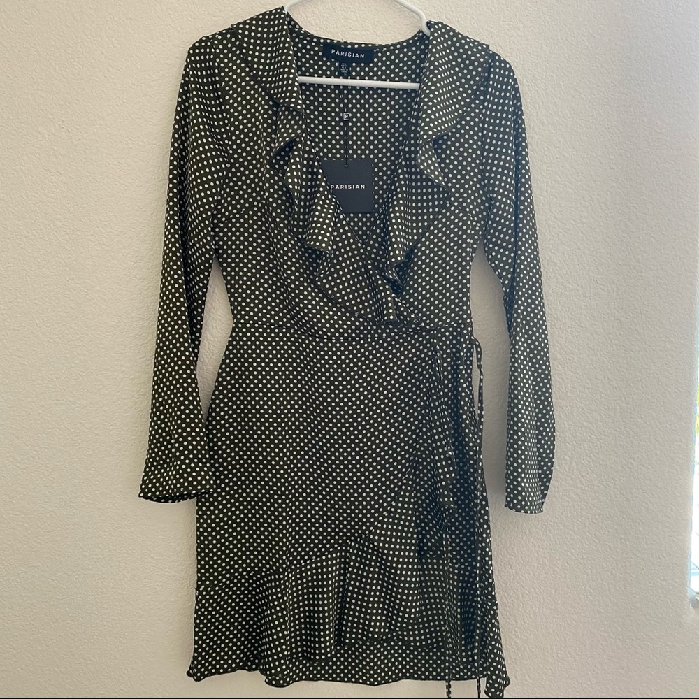 Polka dot wrap dress